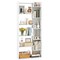 Wooden 6-Tier Bookshelf with Wall Anchor Kit and Open Shelves for Living Room